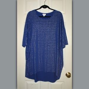 NWOT Lularoe Irma tunic 2XL Blue silver